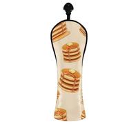 Cute Cartoon Pancakes Beige Golf Head Covers per uomini donne PU Cuoio Golf Club Copritesta con etichette intercambiabili per driver di legno ibrido