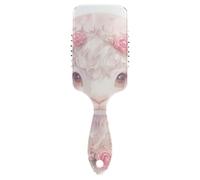 Cute Cartoon Pink Rose Goat anti statico capelli districante Spazzola da massaggio progettata per capelli lunghi con manico ergonomico cepillo para cabello rizado