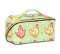 Cute Cartoon Polli Cosmetici Bag con divisori Borse Da Viaggio Leggero Per Le Donne con Scomparti & Maniglia