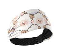 Cute Cartoon Sheep White Slip? carino fasce per capelli per le donne elastici per il sudore per le donne per il trucco Uso quotidiano Running tennis diademi para el pelo de mujer