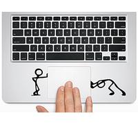 Cute Cartoon - spingendo e piedi silhouette - MacBook trackpad-laptop