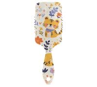 Cute Cartoon Tigers spazzola antistatica per le donne nere Progettato testa massaggiatore cuoio capelluto per la perdita dei capelli con manico ergonomico cepillo anti crespo para cabello