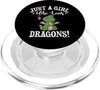 Cute Cartoon Womens Just A Girl Who Loves Kawaii Dragon PopSockets PopGrip per MagSafe
