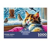 Cute Cat 1000 Pezzi Puzzle Classici Impegnativo E Difficile Per Difficoltà Sfida Per Adulti E Bambini Da 14 Anni E Più Decorazione Domestica Regalo Giocattolo Colorato Per La Famiglia 38x26cm/1000pc