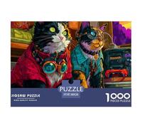 Cute Cat 1000 Piece Cozy Home Jigsaw Pet Puzzle, Educational Toy for Kids Adults, British Family Leisure & Brain Stimulation 38x26cm/1000pcs