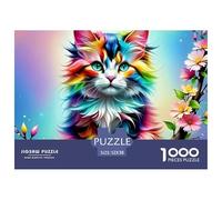 Cute Cat 1000 Piece Educational Jigsaw Pet Puzzle for Adults Children, Memory Enhancement & Problem-Solving Game 52x38cm/1000pcs