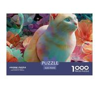 Cute Cat 1000 Piece Educational Jigsaw Pet Puzzle for Adults Children, Memory Enhancement & Problem-Solving Game 70x50cm/1000pcs