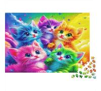 Cute Cat 1000 Piece for Adults Kids Colorful Cute Kittens Fun Present Activity for Home Wall Decor 38x26cm/1000pcs