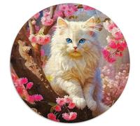 Cute Cat 1000 puzzle rotondi per adulti e bambini, geografia, puzzle da pavimento, puzzle creativo per adulti, 1000 pezzi (67,5 x 67,5 cm)