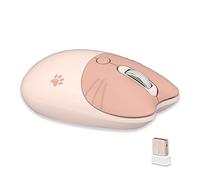 Cute Cat 2.4G USB Mouse wireless, tasti silenziosi, colori caramella, compatibile con notebook, PC (tè al latte)
