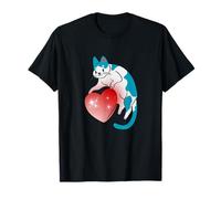 Cute Cat Abbracciare San Valentino Cuore Kitty Love Cat Unis Maglietta