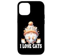 Cute Cat Accessories For Women And Girls Gnome I Love Cats Custodia per iPhone 12/12 Pro
