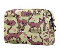 Cute Cat are Sleeping Cosmetic Bag per donne, beauty case da viaggio grande borsa per il trucco pratica borsa organizer con cerniera, Multi, 18.5x7.5x13cm/7.3x3x5.1in, Beauty case