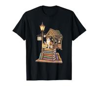 Cute Cat Back to School Student Libri Leggi Maglietta