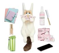 Cute Cat Backpack, Plush Carry Bag, Realistic Kitty Stuffed Pack, Lightweight Travel School, Soft Animal Design Details, Adorable Plush Backpack for College Office Vacation Weekend Commute Shopping