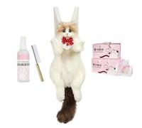 Cute Cat Backpack, Plush Carry Bag, Realistic Kitty Stuffed Pack, Lightweight Travel School, Soft Animal Design Details, Adorable Plush Backpack for College Office Vacation Weekend Commute Shopping