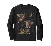 Cute Cat Bat Wing 90s Vintage Halloween Fairycore Graphic Maglia a Manica