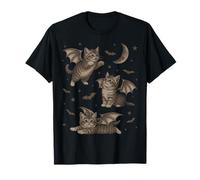 Cute Cat Bat Wing 90s Vintage Halloween Fairycore Graphic Maglietta