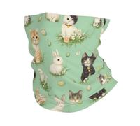 Cute Cat Bunny And Easter Egg Sportiva Fascia per Capelli Multiuso Sciarpa A Tubo Ghetta per Donna Motocicletta Arrampicata