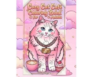 Cute Cat Coloring Book Cozy Cat Café: 60 Relaxing Pages