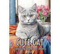 Cute Cat: Colouring Books for Adults - 50 Illustrations of Kawaii Cat