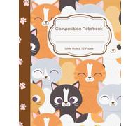 Cute Cat Composition Notebook: Wide Ruled, 112 Pages | Adorable Smiling Cute Kawaii Cat Cover for School, Work, or Journaling | Perfect Gift for Cat Lovers, Teen, Kids, Students, Teachers and Adults