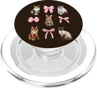 Cute Cat Coquette and Pink Bows for Cat Lovers PopSockets PopGrip per MagSafe