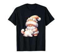 Cute Cat Dad Gnome Graphic For Cat Lover With Cuddly Cat Maglietta