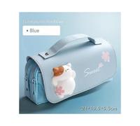 Cute Cat Decompression Pencil Case Big Pencil Box Portable Girls Pen Bag Double Layer School Pouch Kawaii Stationery Case