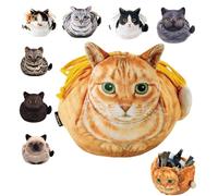 Cute Cat Drawstring Makeup Bag,Cat Cosmetic Toiletry Travel Purse,Lay Flat Makeup Bag Gifts for feline Lovers