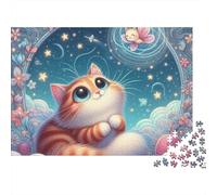 Cute Cat Dream Puzzle 1000 Pezzi in Cartone Riciclato Per Adulti Anti-stress Riunioni Amici Passare Il Tempo Facile Da Assemblare 70x50cm/1000pcs