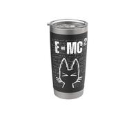 Cute Cat E=MC2 Divertente Scienza Matematica Fisica Equazioni Studente Bicchiere termico in acciaio inox doppia parete