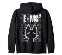 Cute Cat E=MC2 Divertente Scienza Matematica Fisica Equazioni Studente Felpa con Cappuccio