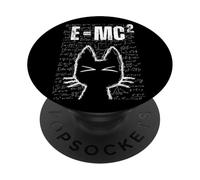 Cute Cat E=MC2 Divertente Scienza Matematica Fisica Equazioni Studente PopSockets PopGrip Adesivo