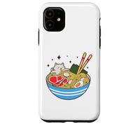 Cute Cat Eating Ramen Bowl Kawaii Food Custodia per iPhone 11