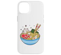 Cute Cat Eating Ramen Bowl Kawaii Food Custodia per iPhone 14 Plus