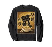 Cute Cat Eating Ramen Noodles Funny Japan Kawaii Cats Felpa
