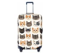 Cute Cat Face A Print Travel Luggage Covers, lavabile Valigie copre per bagagli 45-81 cm alta elasticità, nero, X-Large