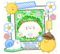 Cute Cat Garden: A Mini Coloring Book of Cozy Cats, Flowers, and Nature - Simple Designs for Adults and Teens