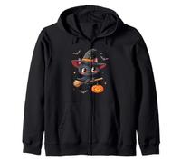 Cute Cat Halloween Pumpkin Spooky Cat Halloween Felpa con Cappuccio