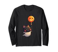 Cute Cat Halloween Pumpkin Spooky Cat Halloween Maglia a Manica