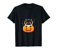 Cute Cat Halloween Pumpkin Spooky Cat Halloween Maglietta