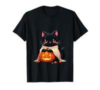 Cute Cat Halloween Pumpkin Spooky Cat Halloween Maglietta