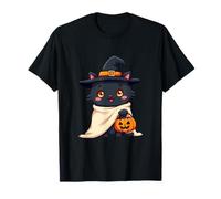 Cute Cat Halloween Pumpkin Spooky Cat Halloween Maglietta
