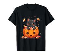 Cute Cat Halloween Pumpkin Spooky Cat Halloween Maglietta