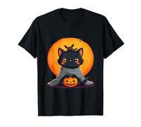 Cute Cat Halloween Pumpkin Spooky Cat Halloween Maglietta