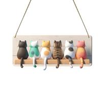 Cute Cat Hooks Decorative Wall Hanger Set, Multipurpose Storage Hook | Ideal/suitable for Home Bedroom Kitchen Living Room Bathroom Entryway Organization Key Coat Bag Towel Hanging Decor Solution