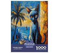 Cute Cat Jigsaw Puzzle Impossible 1000 Pezzi Decorazione Per La Casa. Rilassamento E Intelligence Per Adulti E Ragazzi Da 14 Anni 70x50cm/1000pcs