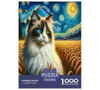 Cute Cat Jigsaw Puzzle Impossible 1000Pcs Decorazione Per La Casa. Giochi Rilassamento E Intelligence Per Adulti E Bambini Da 12 Anni 70x50cm/1000pcs