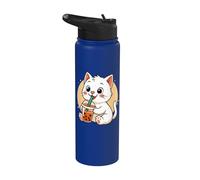 Cute Cat Kawaii Anime Bere Bubble Tea Ragazza Bambini Stainless Steel Insulated Water Bottle